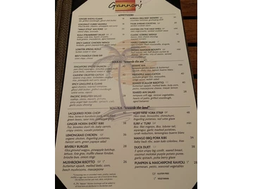 Gannon's menu photo