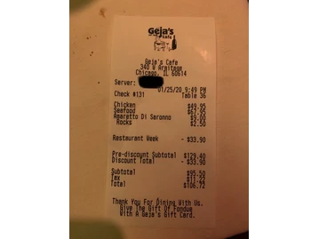 Geja's Cafe menu photo
