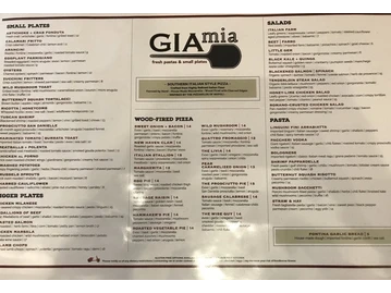 GIA MIA menu photo