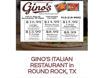 Gino's Italian Restaurant and Pizza menu photo