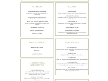 Gino's Restaurant menu photo
