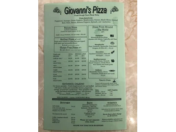 Giovanni's menu photo