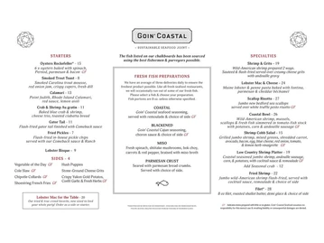 Goin' Coastal menu photo