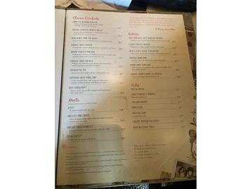 Grace's menu photo