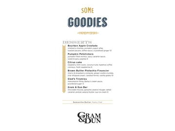Gram & Dun menu photo