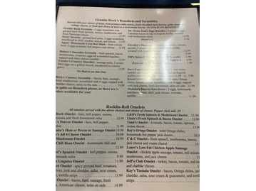 Granite Rock Grill menu photo