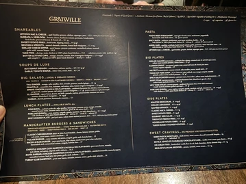 Granville menu photo