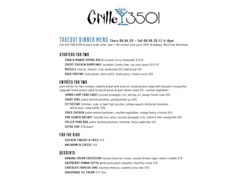 Grille 3501 menu photo