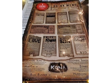 Grind Gastropub & Kona Tiki Bar menu photo