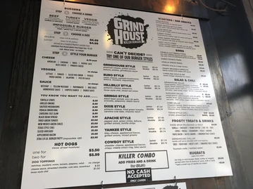 Grindhouse Killer Burgers menu photo