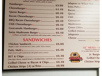 Grumps Burgers menu photo