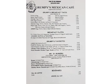 Grumpy's Mexican Cafe menu photo