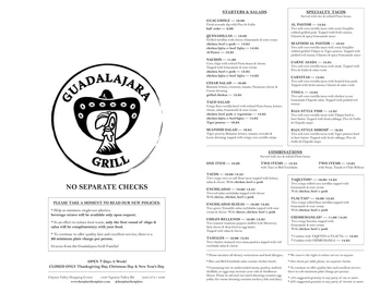Guadalajara Grill menu photo