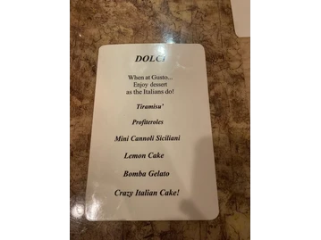 Gusto Ristorante menu photo
