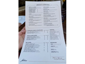 Habana menu photo