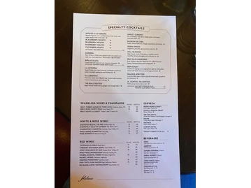 Habana menu photo