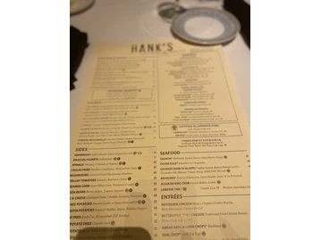 Hank's Fine Steaks & Martinis menu photo