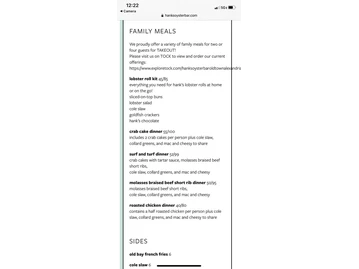 Hank's Oyster Bar menu photo