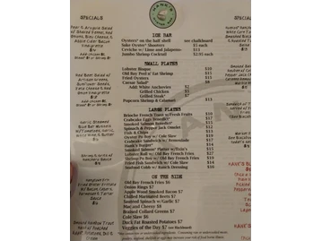 Hank's Oyster Bar menu photo