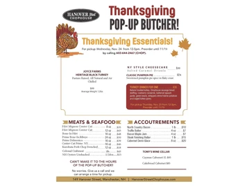 Hanover Street Chophouse menu photo