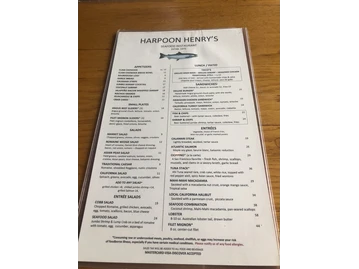 Harpoon Henry's Seafood Restaurant menu photo