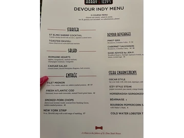 Harry & Izzy's menu photo