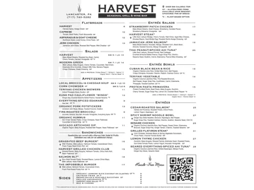Harvest Seasonal Grill - Lancaster menu photo