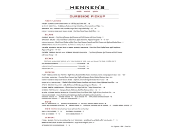 Hennen's menu photo