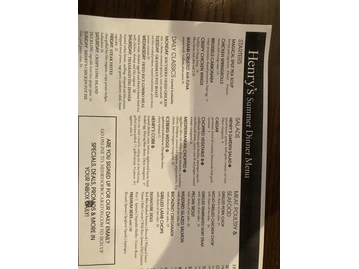 Henry's menu photo