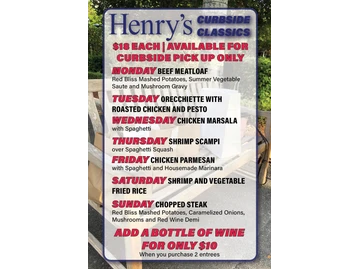 Henry's menu photo