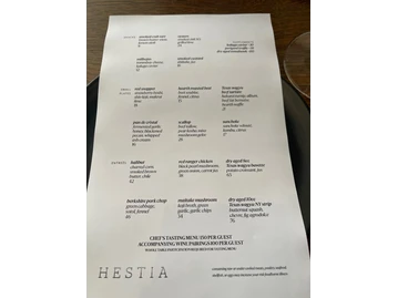 Hestia menu photo