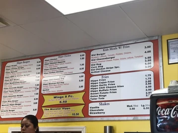 Hippo burgers menu photo