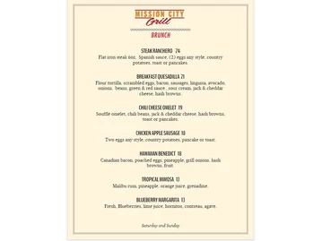 Holder’s Mission City Grill menu photo