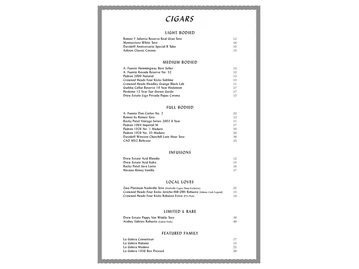 House of Cards menu photo