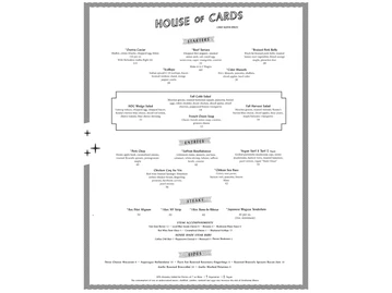 House of Cards menu photo