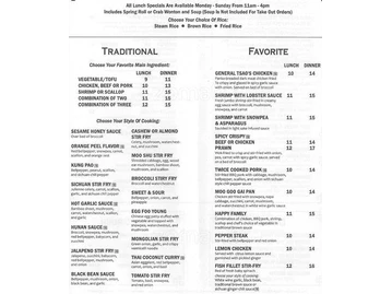 Howard Wang's Preston Hollow menu photo
