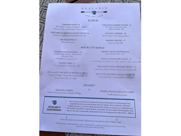 Hualani's Restaurant menu photo