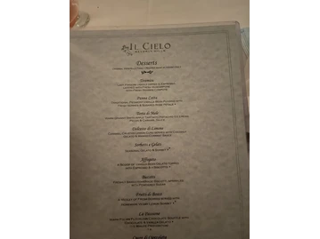 Il Cielo menu photo