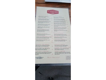 Il Davide menu photo
