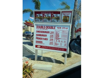 In-N-Out Burger menu photo