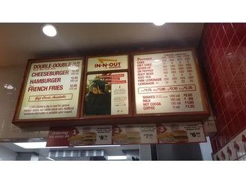 In-N-Out Burger menu photo
