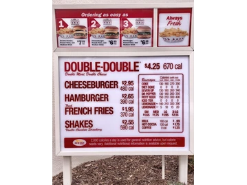 In-N-Out Burger menu photo