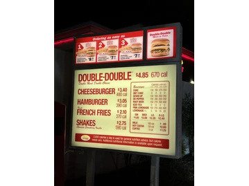 In-N-Out Burger menu photo