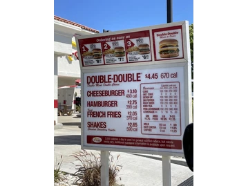 In-N-Out Burger menu photo