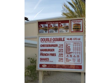 In-N-Out Burger menu photo
