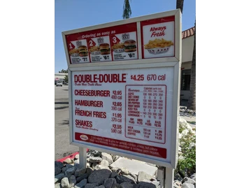 In-N-Out Burger menu photo