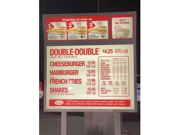 In-N-Out Burger menu photo