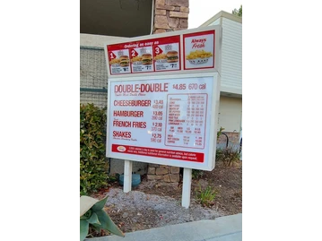 In-N-Out Burger menu photo