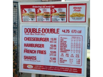 In-N-Out Burger menu photo