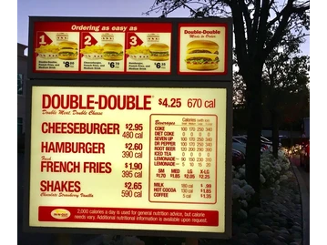In-N-Out Burger menu photo